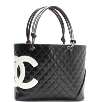 CHANEL シャネル カンボンライン コピー トートバッグ  ラージ トートバッグ A25169 ブラック シルバー金具